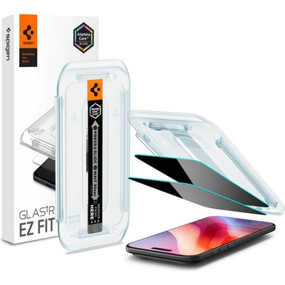 Spigen 2 броя стъклени защитни покрития с определен ъгъл на виждане за дисплея за iPhone 17 Air - Spigen Glas. Tr Ez Fit Privacy Tempered Glass 2 Pack (AGL09862)