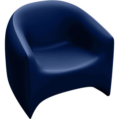 VONDOM Matně modré plastové zahradní lounge křeslo BLOW