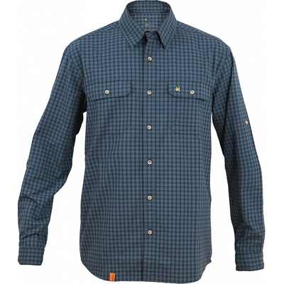 Warmpeace Mesa pánská odolná košile dlouhý rukáv mallard blue/grey