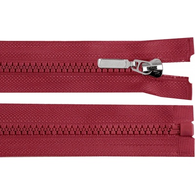 Kostěný zip No 5 délka 80 cm s ozdobným jezdcem, malé, 178 bordó
