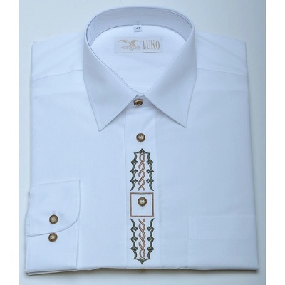Košeľa Luko Pánska s výšivkou biela