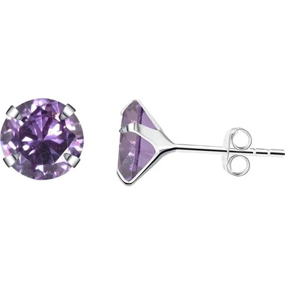 Majya stříbrné náušnice PURPLE 10501
