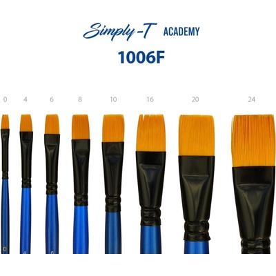 Štetec Simply-T Academy 1006F - plochý, krátka rukoväť Veľkosť štetca: 24