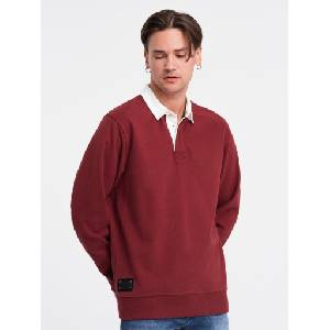 Ombre Clothing Мъжки суитчър с яка в цвят бордо Ombre Clothing Ombre Clothing | Cherven | МЪЖЕ | S