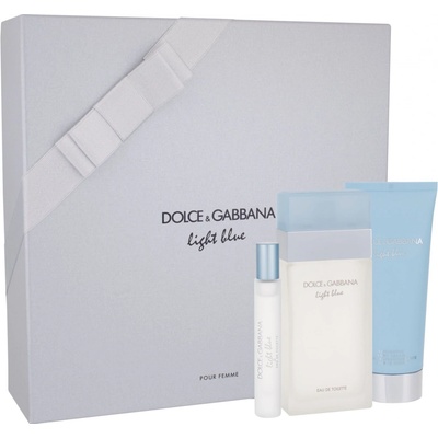 Dolce & Gabbana Light Blue Woman EDT 100 ml + telové mlieko 100 ml + EDT 7,4 ml darčeková sada