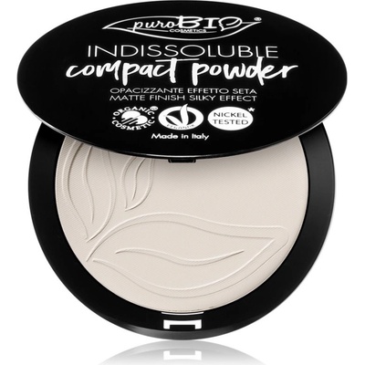 puroBIO Cosmetics Indissouble kompaktný púder s matným efektom T00 9 g