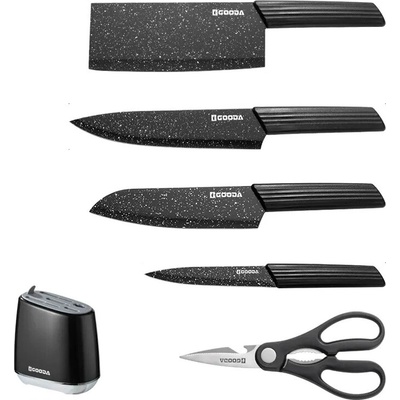 Sada kuchynských nožov so stojanom black egg, nerez, 6ks