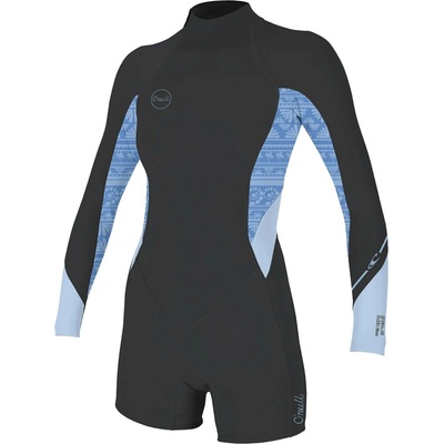 O'Neill Wms Bahia 2/1 Back Zip L/S Spring tempered steel/surf abstract