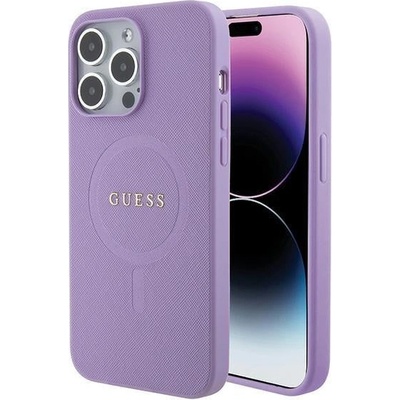 GUESS Кейс Guess GUHMP15XPSAHMCU за iPhone 15 Pro Max 6.7", лилав / лилав, твърд, Saffiano MagSafe (3666339155933)