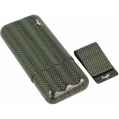 Angelo puzdro na 3 cigary carbon zelené 16 cm