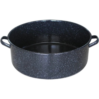 44 см голяма кръгла емайлирана тава с дръжки