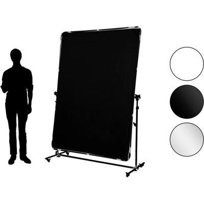 Pojízdný odrazný panel 150x200 cm | bílá/černá/stříbrná/difuzní, FOMEI