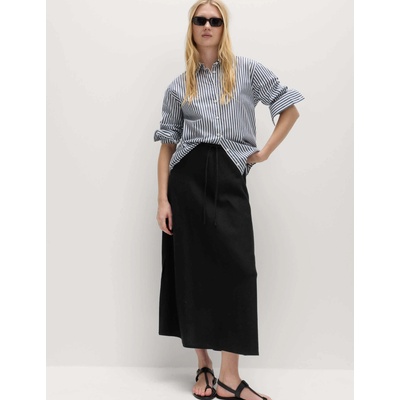 Marks & Spencer А-силует макси пола с висок процент лен Marks & Spencer черна Marks & Spencer | Cheren | ЖЕНИ | 14 REG