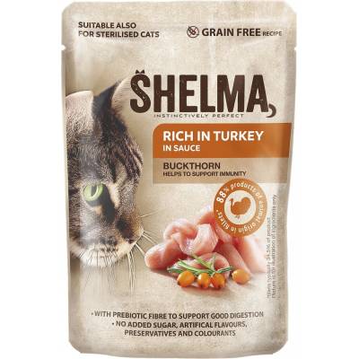 SHELMA Cat krůtí s rakytníkem v omáčce 85 g