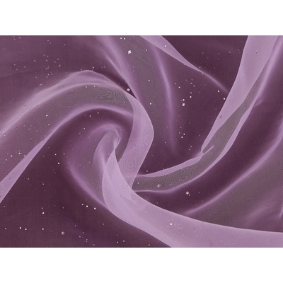 Organza s hvězdičkami s hologramem Varianta: 4 lila, Balení: 1 m