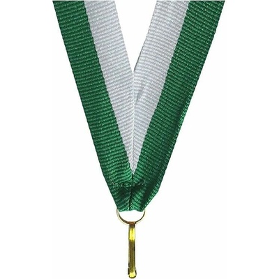 Stuha na medailu 11 mm green/white