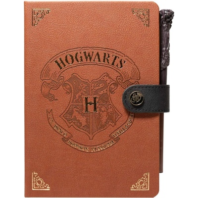 CurePink Poznámkový blok s propiskou Harry Potter Erb Bradavic A5 14,8 x 21 cm CBA5001