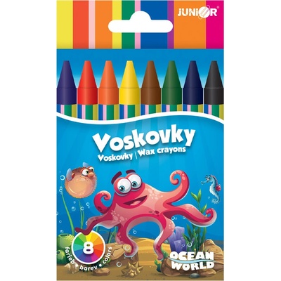 Junior Ocean World voskovky 8 farieb