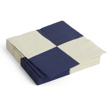 Hay Pattern Хартиени салфетки 33 x 33 см, бяло-тъмносиня карирана, 20 бр (AE732-E139-AQ02)