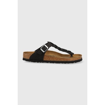 Birkenstock Кожени джапанки Birkenstock Gizeh Braided в черно с равна подметка (1021349)