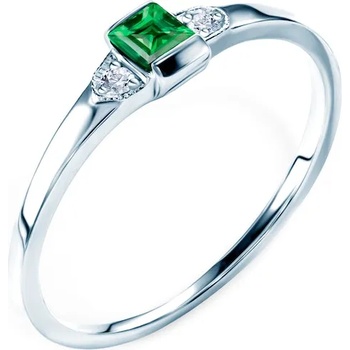 Image 1 of SAVICKI Годежен пръстен Savicki: бяло злато, смарагд, диаманти