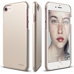 elago Поликарбонатов кейс Elago S7 Slim Fit 2, iPhone 7, HD покритие+микрофибърна кърпа, златист (ES7SM2-GD-RT)