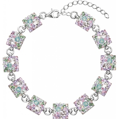 Pavona Stříbrný náramek se Swarovski krystaly mix barev 33047.3 sakura