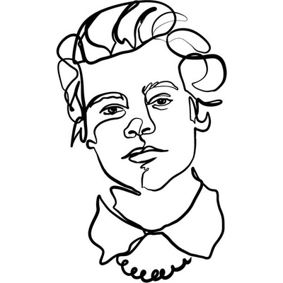 Plagát, Obraz - Pensive Line Portrait, Hanna Lee Tidd, 26.7 × 40 cm