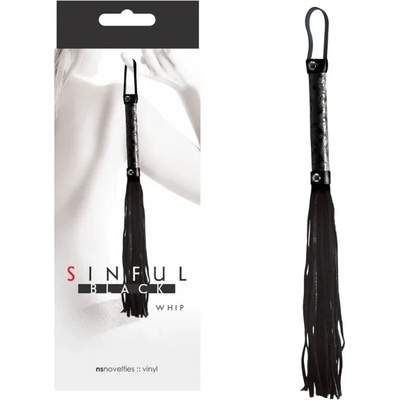 Камшик за грях, черен цвят - Sinful Whip Black (NSTOYS0224)