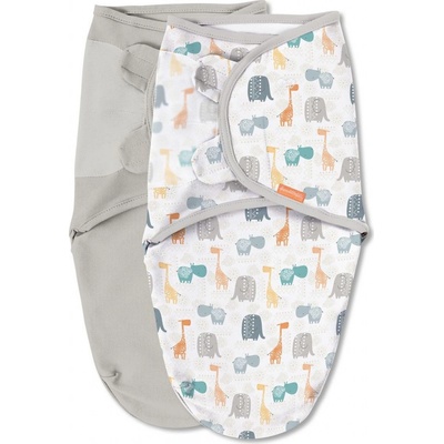 Summer Infant SwaddleMe zavinovačka 2ks zvířátka z džungle šedá