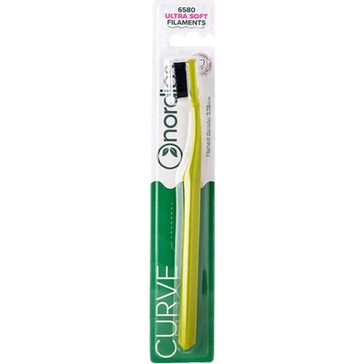Nordics Oral Care Zubní kartáček s ergonomickým zahnutím Zelený Ultra Soft