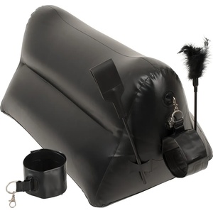 Dark Magic Inflatable Love Cushion for Couples with Cuffs Black