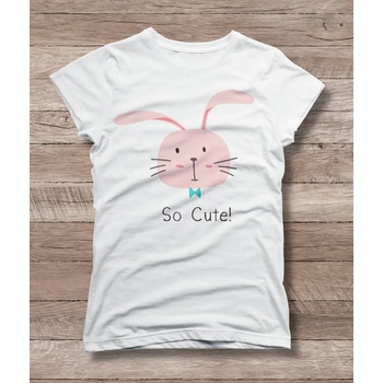 Детска тениска 'Сладко зайче' - бял, 3xs