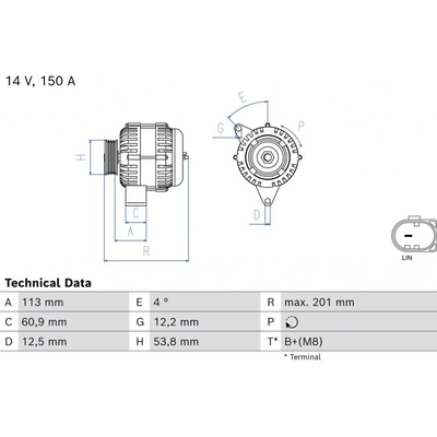 Alternátor BOSCH 0 986 085 090
