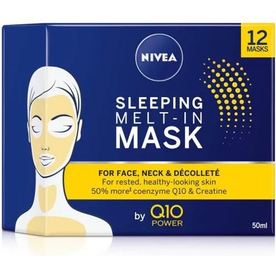Nivea Q10 Power Sleeping Melt-In Mask - Нощна маска за лице против бръчки от серията "Q10 Power" 50мл