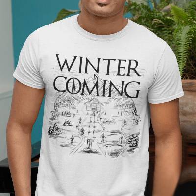 Tričko s potlačou Winter is coming biela