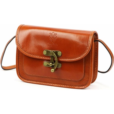 Dámska kožená malá hnedá crossbody kabelka na rameno Florence 57