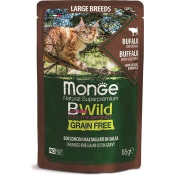 Monge BWild Grain Free мокра храна за големи котки - бизони със зеленчуци 85 г
