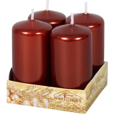Ceramicus Adventní metalická lesklá d4x8cm 4ks hnědá