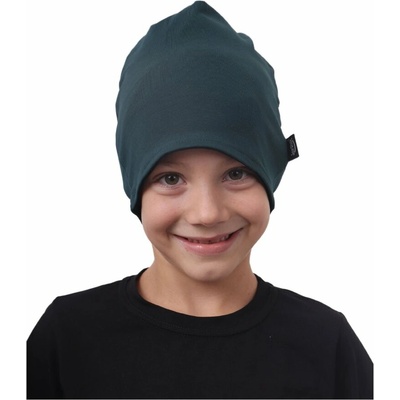 detská bavlnená čiapka obojstranná čierna + zelená