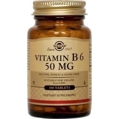 Solgar Хранителна добавка Витамин B6 (пиридоксин хидрохлорид) , Solgar Vitamin B6 50mg, 100 tabs