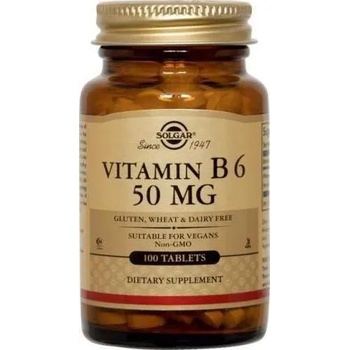 Solgar Хранителна добавка Витамин B6 (пиридоксин хидрохлорид) , Solgar Vitamin B6 50mg, 100 tabs
