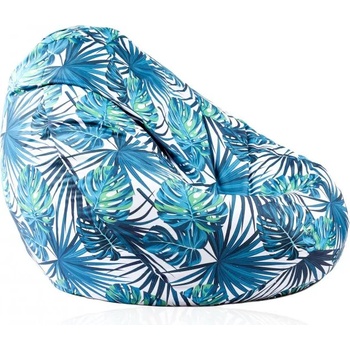 Image 1 of Pufrelax Калъф за пуф круша, 320л. , Nirvana Grande - Tropical Leaves, Водоустойчив, (Не съдържа пълнеж), принт