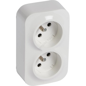 Legrand - Стенна двойна домашна розетка 250V/16A FORIX бяла (LR0106)