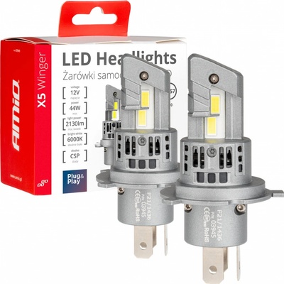 AMiO LED žiarovky X5-series WINGER H4 6000K max 44W AMIO-03945