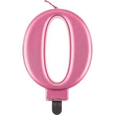 Godan Свещ за рожден ден 0 металик розова