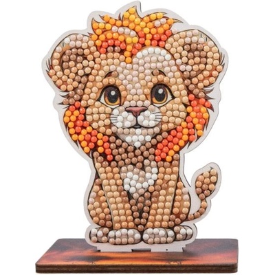 Craft Buddy Комплект за диамантена бродерия Craft Buddy - Crystal Art Buddies, Лъв (CBCAFGR-31GEN040)