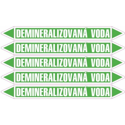 Grafiko | Demineralizovaná voda - dle ČSN 13 0072 - Materiál fólie s ochrannou laminací, Rozměr aršík 5ks šipka 242x26mm