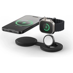Satechi OntheGo 2-in-1 Qi2 Magnetic Wireless Charging Pad 15W - двойна поставка (пад) за безжично зареждане за iPhone с Magsafe и Apple Watch (черен)