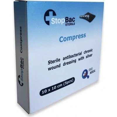 STOPBAC Kompres na chronické rány antibakteriální SBS Compres 10 x 10 cm